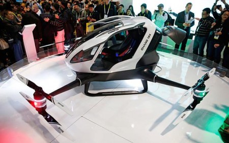 Blue-sky innovations like the EHang 184 autonomous passenger drone were revealed at CES Photo: AP